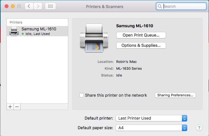 samsung 1610 printer driver for mac